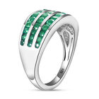 Premium Kagem sambischer Smaragd-Ring, 925 Silber platiniert  ca. 1,40 ct image number 4