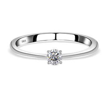 Diamant Solit&auml;r-Ring, SGL zertifiziert P1 G-H, 585 Wei&szlig;gold (Gr&ouml;&szlig;e 18.00) ca. 0,52 ct