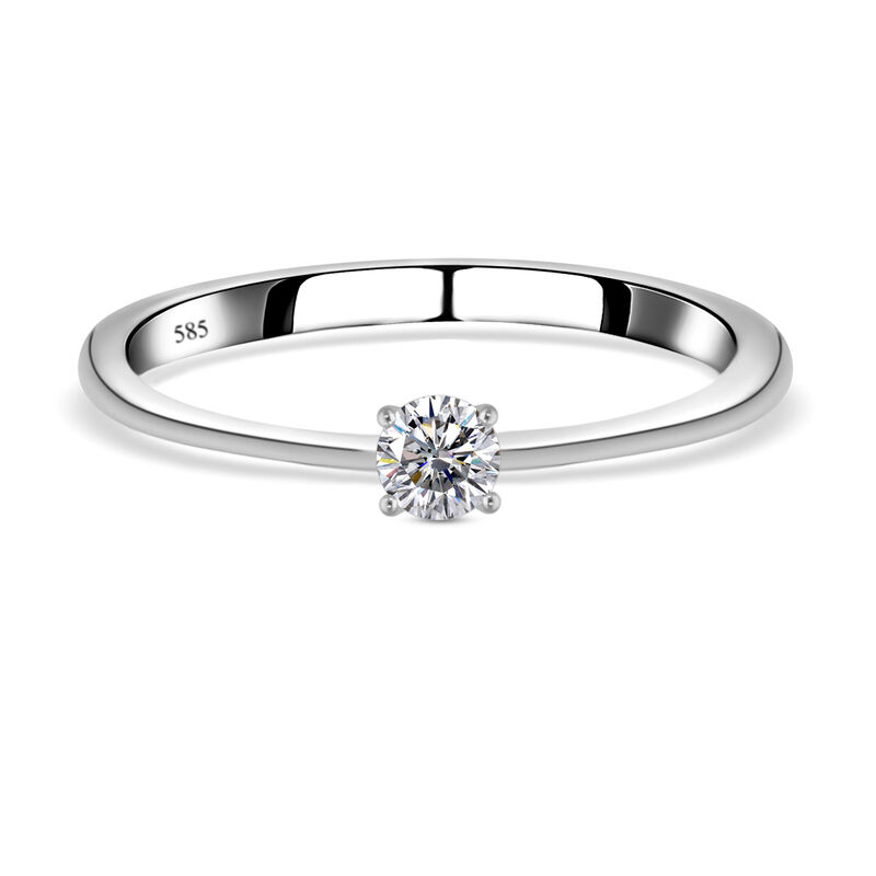 Diamant Solitär-Ring, SGL zertifiziert P1 G-H, 585 Weißgold  ca. 0,52 ct image number 0