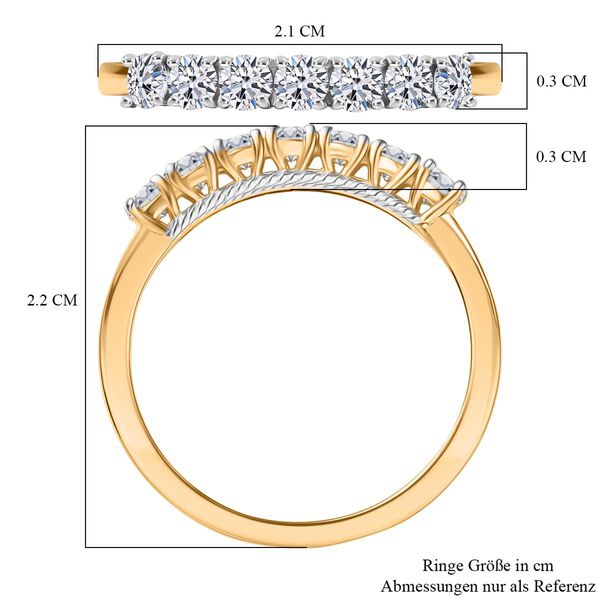 Lab Grown Diamant SI-GH Ring 925 Silber 750 Gelbgold Vermeil (Größe 17.00) ca. 0,50 ct image number 6