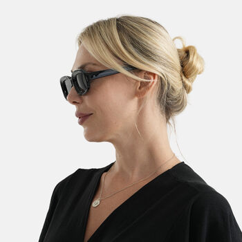 LA MAREY Sonnenbrille mit UV400 Schutz, polarisierte TAC-Gl&auml;ser, PC-Rahmen, 15 x 15 cm, Schwarz