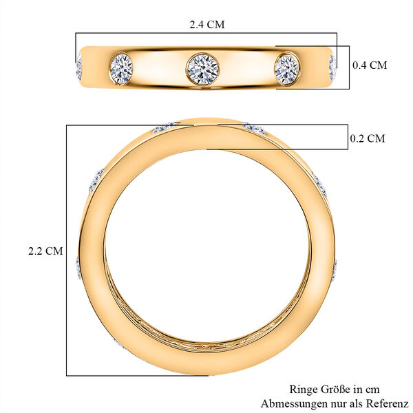 LUXURIANT VS-EF Labor Diamant Ring, 925 Silber 750 Gelbgold Vermeil - 0,50 ct. image number 6