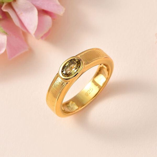 AA Natürlicher, goldener Tansanit Ring, ca. 0,44 ct. image number 2