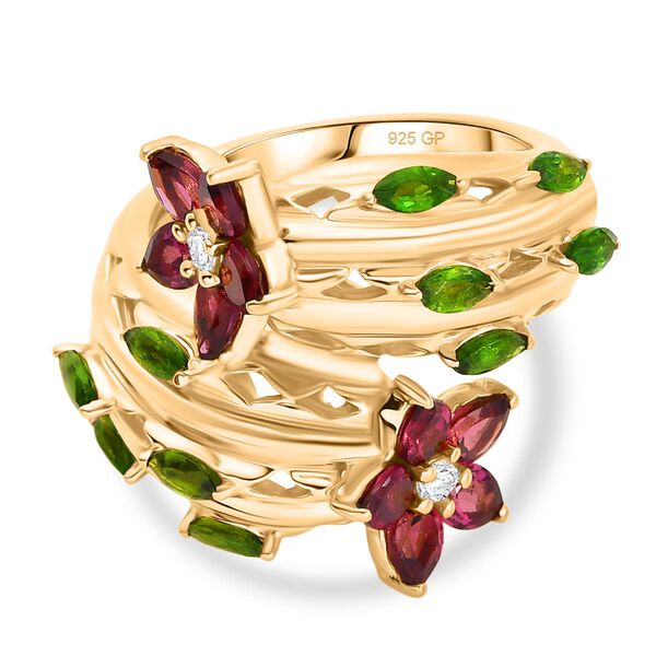 GP Italian Garden Kollektion- Rhodolith Granat, Chromdiopsid, Zirkon und blauer Saphir Ring - 3,24 ct. image number 0