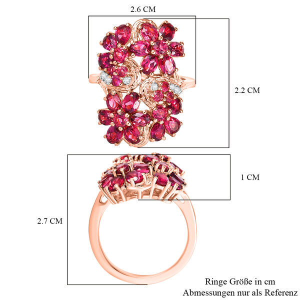 D'Joy nat&uuml;rlicher Rhodolith Granat und Zirkon Ring - 5,17 ct. image number 7