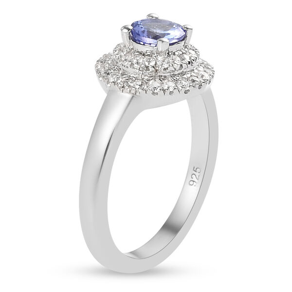 Tansanit und Zirkon-Ring, 925 Silber platiniert  ca. 0,90 ct image number 5