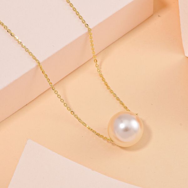 Wei&szlig;e Muschelperlen-Halskette, 43cm- 6 ct. image number 2