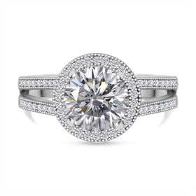 LUSTRO STELLA -Weißer Zirkonia Ring 925 Silber rhodiniert (Größe 18.00)