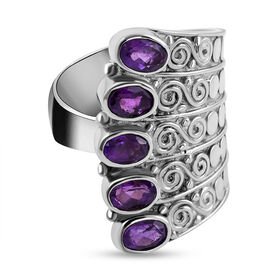Royal Bali - afrikanischer Amethyst-Ring, 925 Silber  ca. 2,10 ct