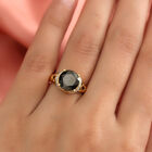 Elite Shungit und Zirkon Ring 925 Silber vergoldet  ca. 2,64 ct image number 2