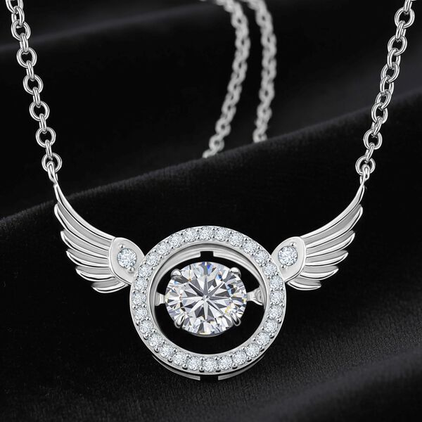 D'Joy Moissanit Halskette ca. 45 cm 925 Silber rhodiniert ca. 1,09 ct. image number 1