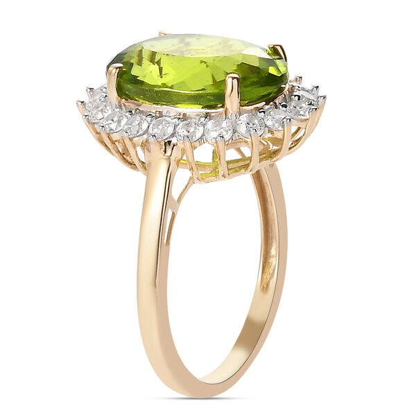 AAA nat&uuml;rlicher Peridot und Zirkon-Ring, 375 Gelbgold  ca. 7,92 ct image number 5