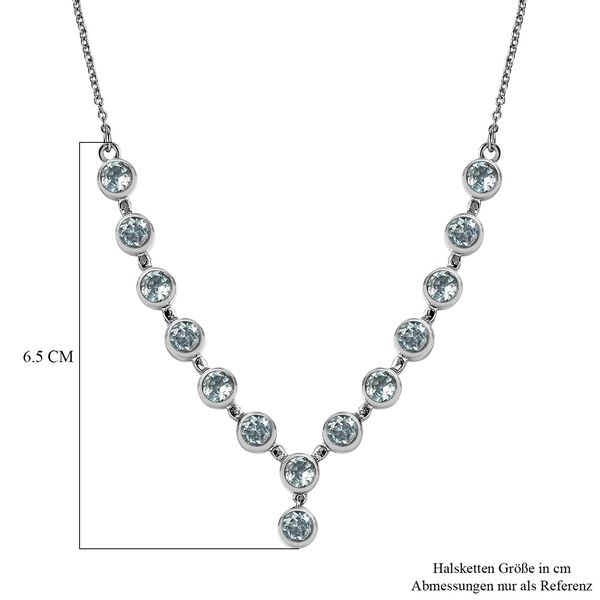 Himmelblauer Topas Halskette ca. 45 cm Edelstahl ca. 8,19 ct. image number 6