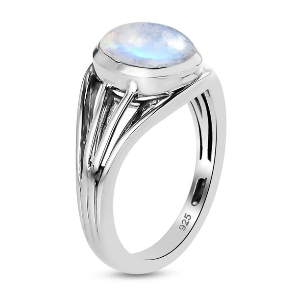 Regenbogen Mondstein-Ring, 925 Silber platiniert  ca. 1,89 ct image number 5