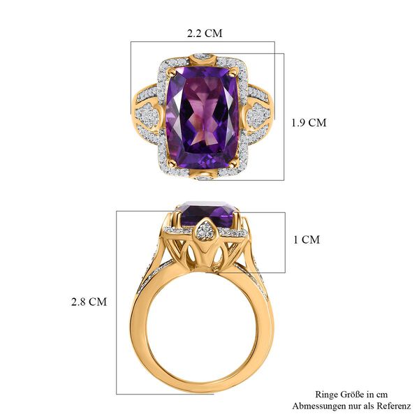 AA afrikanischer Rubin und Zirkon-Ring - 6,39 ct. image number 7