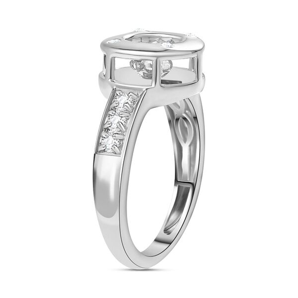 Tanzender Moissanit-Ring, 925 Silber rhodiniert- 0,48 ct. image number 12