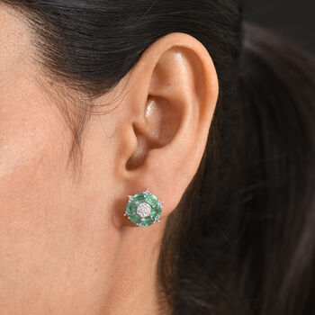 D'Joy AAA Kagem sambische Smaragd und Labor Diamant Ohrringe - 2,16 ct.
