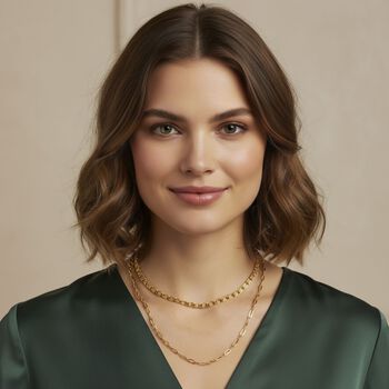 DESIGNER INSPIRIERT - 2er Fancy Ketten Set mit 5 cm Extender, Goldfarben