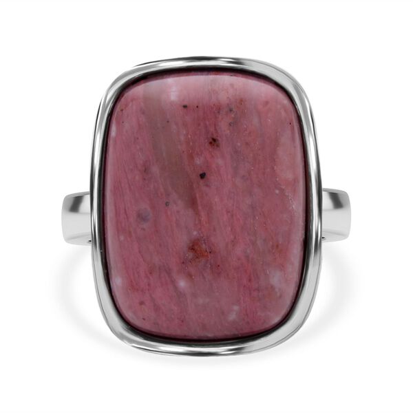 Rhodonit Ring, Reiner Edelstahl, (Größe 16.00), ca. 35.00 ct image number 0