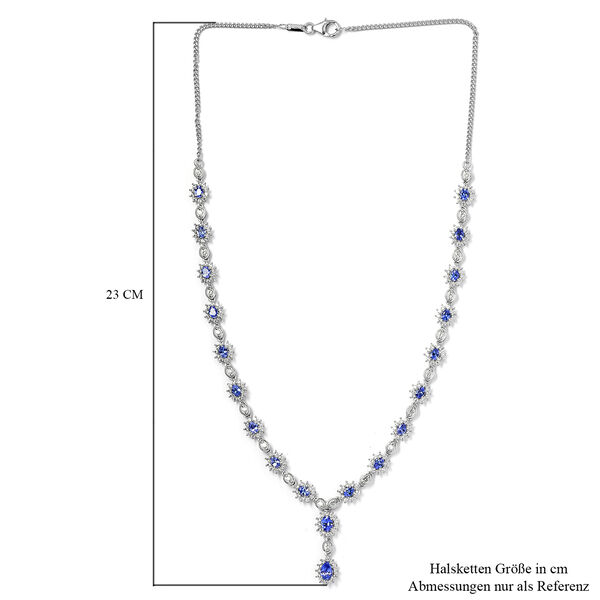 AAA Tansanit und Zirkon-Halskette, ca. 45 cm, 925 Silber platiniert ca. 8.77 ct image number 6