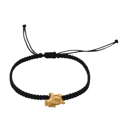 999er Gold, Armband mit Schildkr&ouml;ten-Motiv, Flexibles (ca. 19 cm)