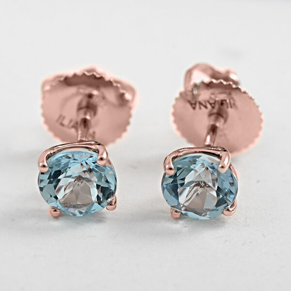 ILIANA AAA zertifizierte und gepr&uuml;fte Santamaria-Aquamarin-Ohrringe- 1 ct. image number 3
