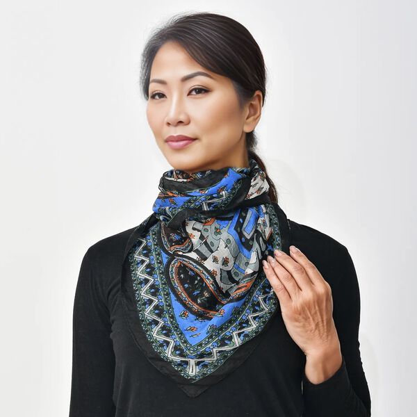 Schal aus Seide, schwarz image number 2