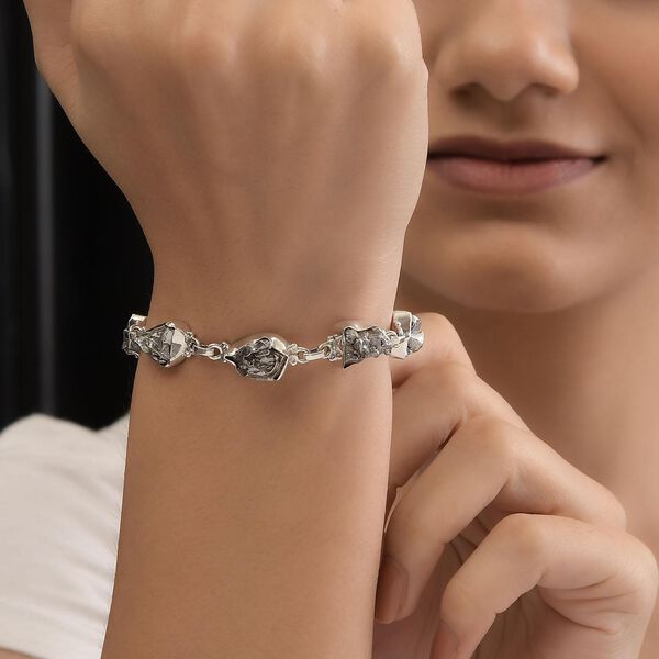 Muonionalusta Meteorit-Armband, ca. 19 cm, 925 Silber ca. 91.00 ct image number 3