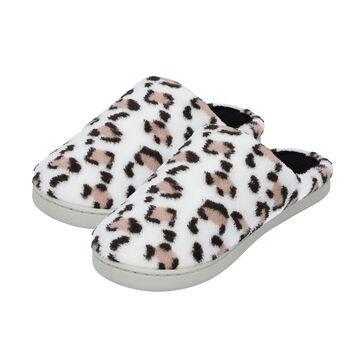 Superweiche Memory Foam Hausschuhe, Leopardenmuster, Gr&ouml;&szlig;e 36, Wei&szlig; und Schwarz