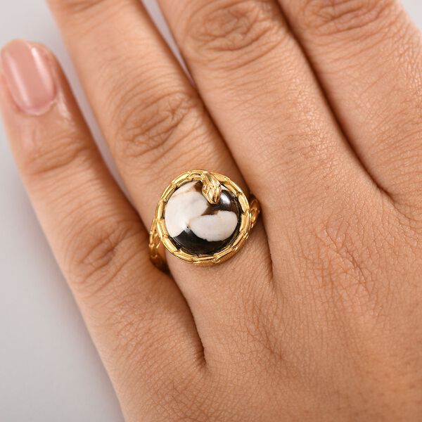 Der Schimmer der Natur - Erdnuss Holz Jaspis Ring, Messing (Größe 17.00) ca. 5.13 ct image number 3