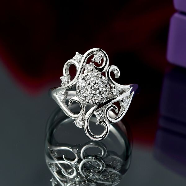 LUXURIANT DIAMOND - Lab Grown Diamant SI-GH SGL zertifiziert Ring 925 Silber rhodiniert (Gr&ouml;&szlig;e 17.00) ca. 0.50 ct image number 1