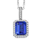 Rhapsody AAAA Tansanit, Weißer Diamant Schmuckset ca. 50 cm 950 Platin ca. 3,62 ct.