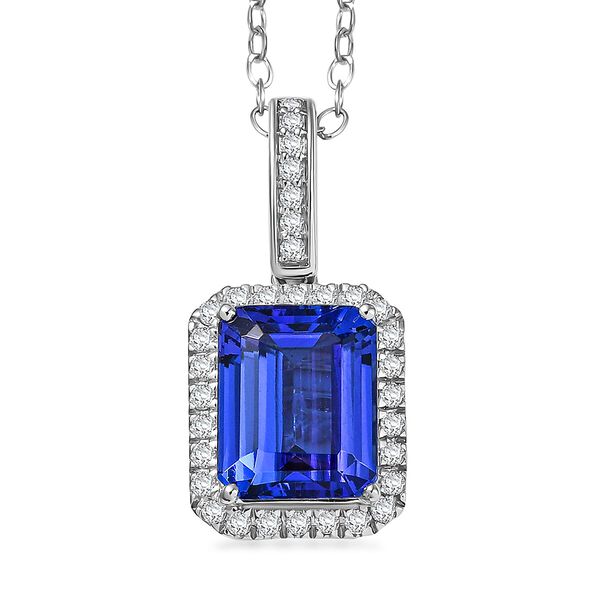 Rhapsody AAAA Tansanit, Weißer Diamant Schmuckset ca. 50 cm 950 Platin ca. 3,62 ct. image number 0