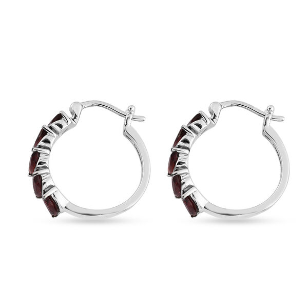 Roter Granat Creolen Edelstahl ca. 3,21 ct image number 4