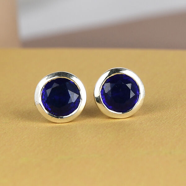 AA tansanische, blaue Spinell-Ohrringe, 925 Silber platiniert ca. 1,25 ct image number 2