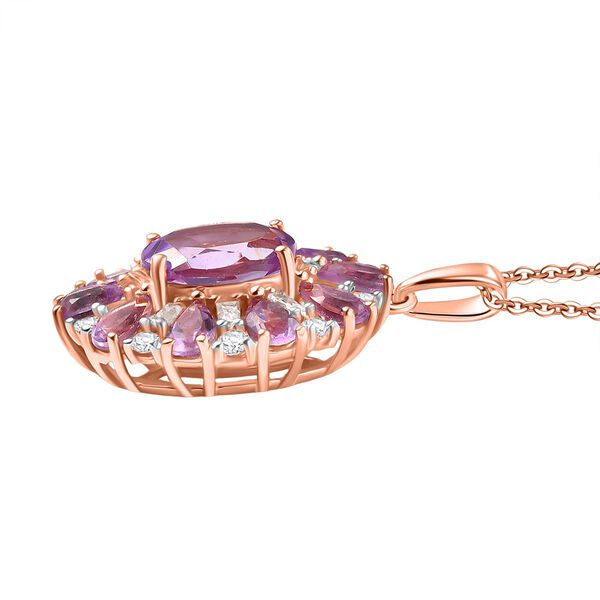 AA Rose De France Amethyst Schmuckset ca. 50 cm, 925 Silber 750 Ros&eacute;gold Vermeil ca. 6,30 ct. image number 4