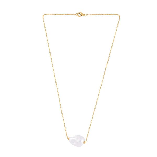 13-16 mm weiße Barockperlen-Kette, 50cm image number 5