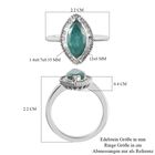 Grandidierit und Diamant Halo Ring 925 Silber Platin-Überzug image number 6
