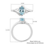 Himmelblauer Topas und Zirkon Ring 925 Silber  ca. 1,02 ct image number 6