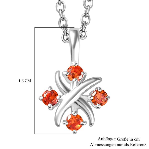 Designer Inspiriert XOXO Orange Zirkonia Schmuckset 925 Silber und Edelstahl image number 7