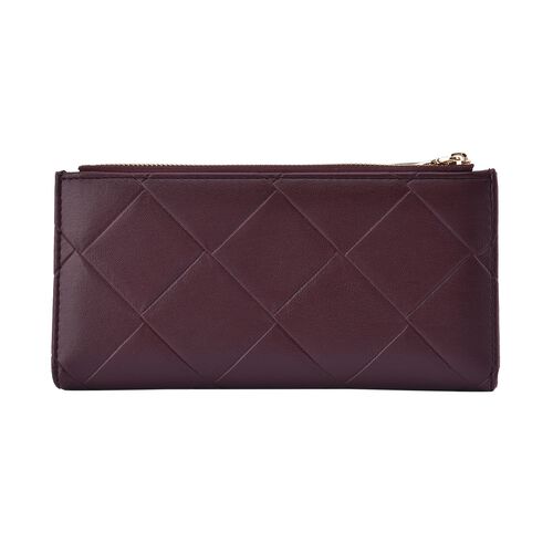 Brieftasche aus Kunstleder mit RFID Schutz, 19x19,5 cm, Burgunder image number 0