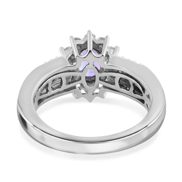 AAA Tansanit und Zirkon Ring - 1,18 ct. image number 7