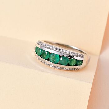 Kagem sambischer Smaragd und Zirkon-Ring - 1,27 ct.