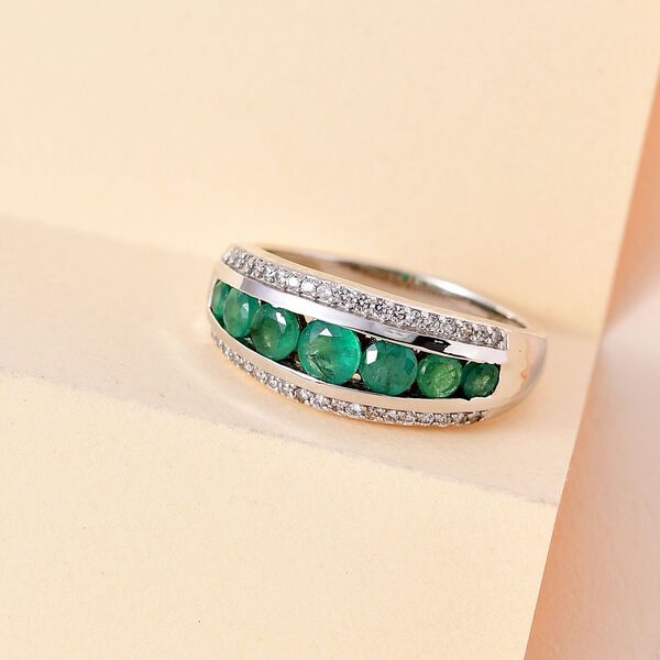 Kagem sambischer Smaragd und Zirkon-Ring - 1,27 ct. image number 1