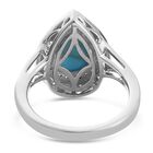 Natürlicher Sleeping Beauty Türkis und Zirkon Halo Ring 925 Silber Platin-Überzug image number 4