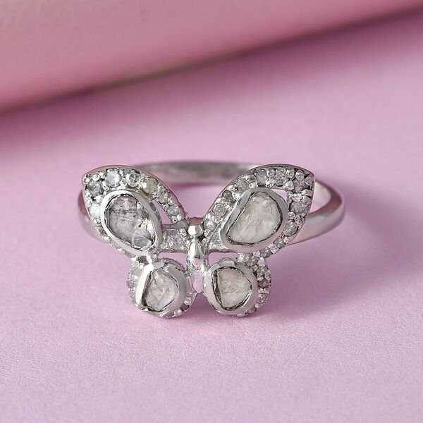 Wei&szlig;er Polki Diamant-Ring - 0,50 ct. image number 2