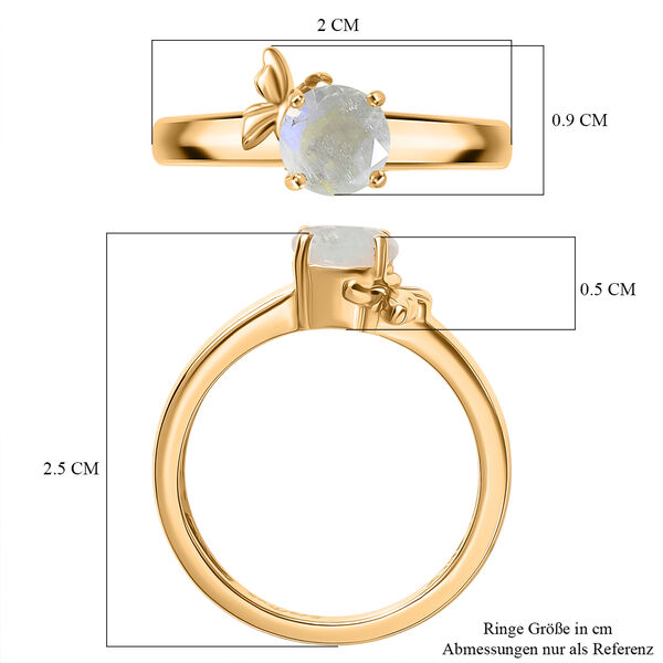 EVER TRUE Regenbogen Mondstein Ring Nickelfreies Messing (Gr&ouml;&szlig;e 16.00) ca. 0,83 ct image number 6