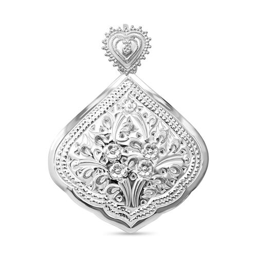 Anhänger mit Blumenmuster, 925 Silber rhodiniert, ca. 9,70g image number 0