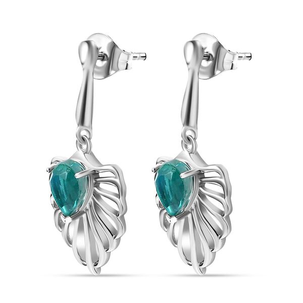 Pfau Quarz Triplette Ohrringe 925 Silber platiniert ca. 1,80 ct. image number 4