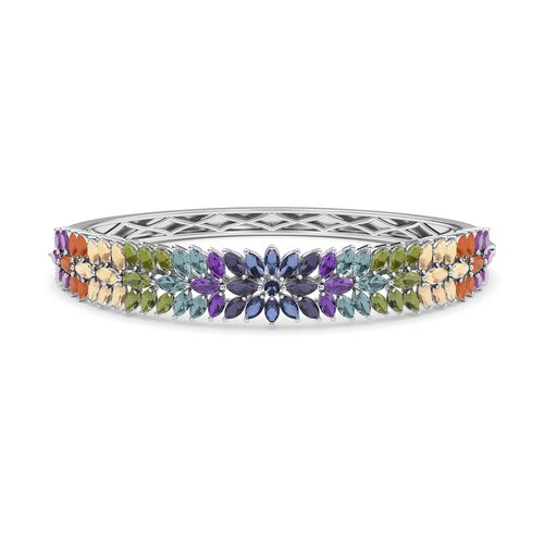 Mehrfarbiger Edelstein-Armreif 19 cm- 12,34 Ct image number 0
